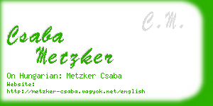 csaba metzker business card